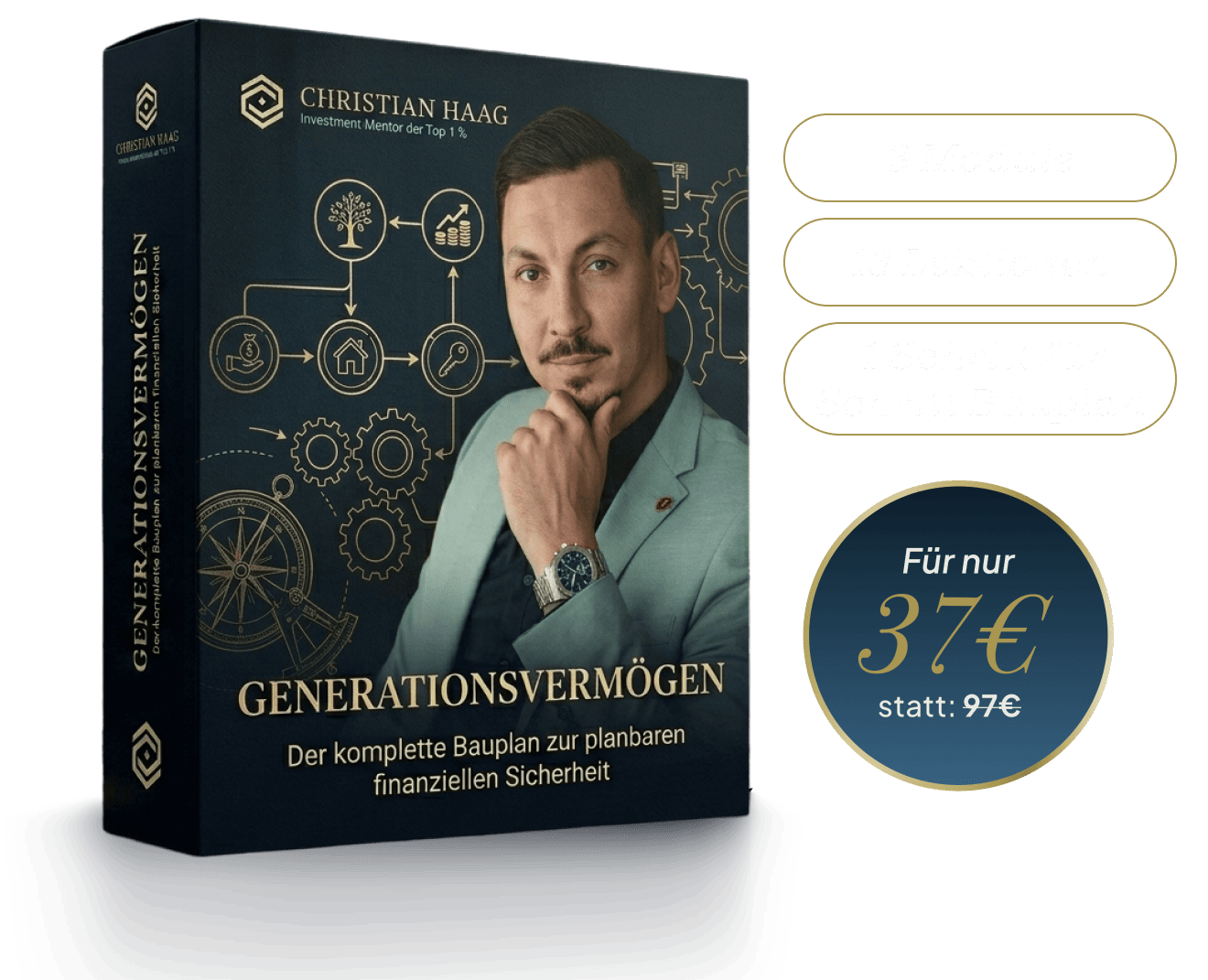 Generationsvermögen – Einführungspreis 37€ · 3 Module · 13 Lektionen · 1 Schritt für Schritt Bauplan